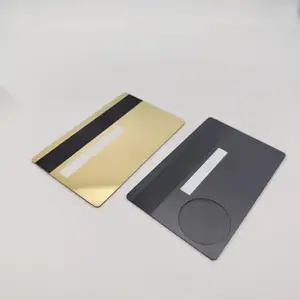 Gegraveerde Logo Nfc Metalen Kaart Visitekaartje Met Qr Code Roestvrij Staal Contactloze Kaart Luxe Goud/Mat Zwart Lamineren