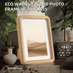ZUQA YL-<b>FRAME</b>-001 Wooden Eco-friendly Classic Solid Walnut Wood Photo <b>Frame</b> with Glass Front for <b>Wall</b> and Tabletop Home Office - Product Image 2