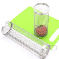 Grille de barbecue rotative en acier inoxydable 304, fumoir extérieur multifonctionnel de style moderne, grille de cuisson portable en maille pour rôtir