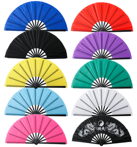 Vente en gros de ventilateurs à main en plastique personnalisés de 13 pouces, 100 % polyester, blancs pour sublimation, bricolage, ventilateur pliable - Product Image 6