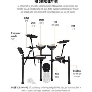 Paquete de Batería Electrónica Roland TD-07KV con Cable de Audio de 3.5mm, Bolsa para Baquetas, 3 Pares de Baquetas - Product Image 4