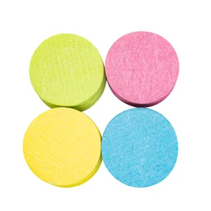 12 Pieces Colourful Round Shape Compressed Facial Face Washing Cleaning Sponges For Make Up Remove