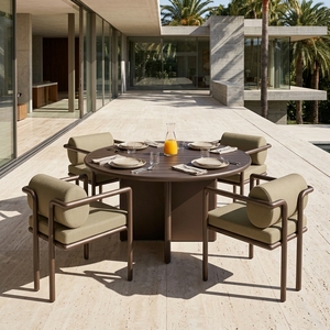 Sillón de <span class=keywords><strong>Comedor</strong></span> Ergonómico y Contemporáneo para Exteriores, Estructura de Aleación de Aluminio, Espuma de Secado Rápido, para Proyectos de Hoteles y Resorts de Lujo - Product Image 1