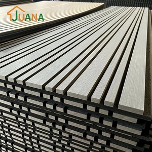 Pannello Acustico 3D JUANA in Fibra di Poliestere, Pannelli Fonoassorbenti per Casa, Pannello Acustico in Doghe di Legno per Decorazione Ufficio - Product Image 1