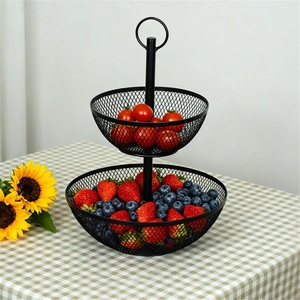 Plateau et panier à fruits en fer laqué classique, rangement pour collations, pour salon, maison, bureau - Product Image 5