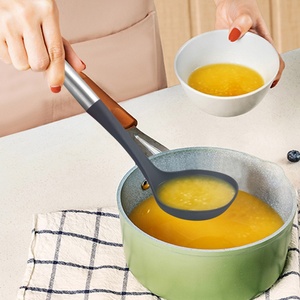 Ustensiles de cuisine haut de gamme, ensemble d'outils de cuisine, accessoires de cuisine, ensemble d'ustensiles de cuisine en nylon avec manche en acier inoxydable - Product Image 5