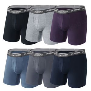 Calzoncillos bóxer sin costuras para hombre, ropa interior cómoda, suave, transpirable, 95 rayón 5, licra, logotipo personalizado, MOQ bajo - Product Image 2