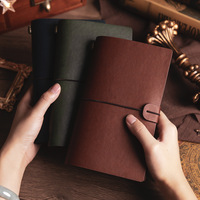 A6 grand livre à main rétro grand livre PU couverture reliure journal uni Vintage papier kraft Journal voyage écriture cahier