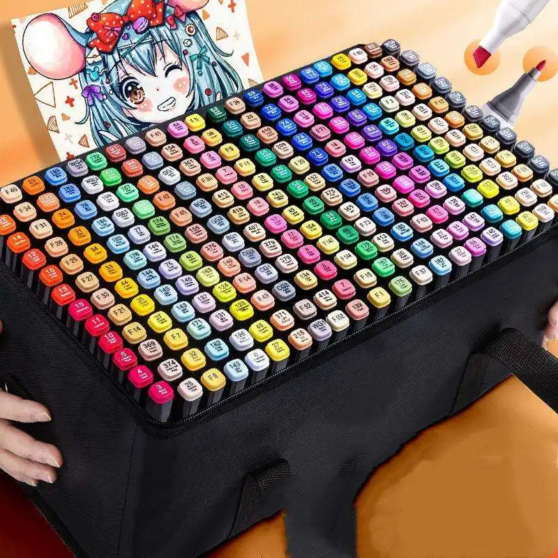 أقلام رسم فنية متوفرة بـ 24 48 60 80 120 168 262 لون أقلام رسم فنية على أساس كحولي طقم أقلام ملونة دوارة بأطراف دائمة
