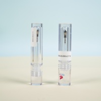 Tube de brillant à lèvres rond transparent en gros pour usine, conteneur cosmétique vide pour huile à lèvres, flacon de brillant à lèvres en plastique