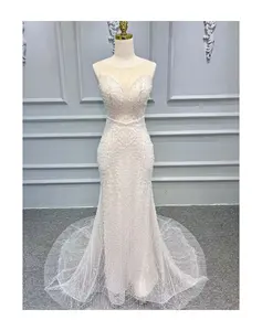 2024 Latest Hot Selling Wedding Dress Heavy Industry Beaded Lace Fishtail Dress Wedding Dress