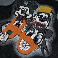 6916/FANMAJIALIE Fournisseur de Qualité – Haut Décontracté Quotidien en Coton Noir 100% avec Motif Dessin Animé et Doublure Rouge, Idéal pour le Streetwear