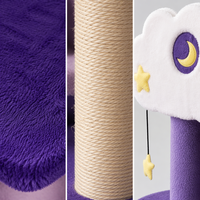 Arbre à chat de luxe multi-niveaux en peluche, design Nuage Céleste, avec poteaux à gratter en sisal, tour d'intérieur pour chatons