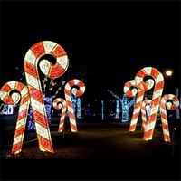 Compras Decoración de Navidad al aire libre Gigante Bastón de caramelo de Navidad Led Luces con motivos 3D