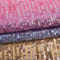 Tissu tricoté respirant multicolore élégant 180 g/m² 130 cm avec broderie de sequins pour manteaux de mariage