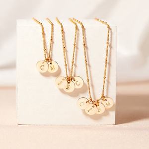 925 plata esterlina 14K/18K chapado en oro Vermeil joyería fina diseño clásico personalizado tres alfabeto inicial letra encanto collar - Product Image 1