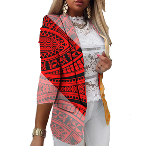 Hete Aanbieding Plumeria Print Pacific Island <span class=keywords><strong>Plus</strong></span> <span class=keywords><strong>Size</strong></span> <span class=keywords><strong>Blazer</strong></span> Dames Polynesische Samoa Tribale Design Elegante Damesjassen - Product Image 6