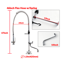 Grifo de Cocina de Latón de Alta Calidad 1.42GPM, Grifos Industriales de Agua Fría y Caliente de Latón para Fregadero, Venta al por Mayor para Hoteles