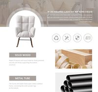 Fauteuil à bascule moderne de luxe pour chambre d'enfant, fauteuil à bascule Teddy à dossier haut, fauteuil d'appoint pour salon et chambre à coucher