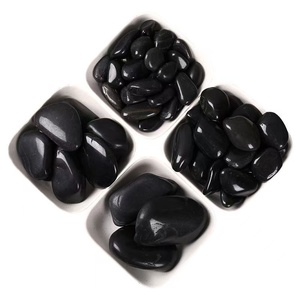 <span class=keywords><strong>Pierre</strong></span> de pluie noire polie en forme de coquille d'œuf, <span class=keywords><strong>zéolite</strong></span> naturelle, applications industrielles, matière première multicolore - Product Image 2