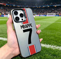 Coque de téléphone anti-chute à thème football, imprimée par transfert thermique, compatible avec iPhone XR, XS, 11 à 17 Pro Max. Personnalisation disponible