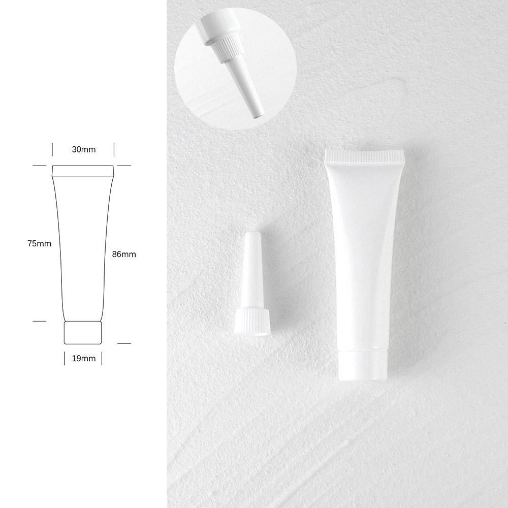 หลอดสีขาว + ฝาเกลียว + ฝาครอบปากแหลม