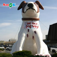 Sayok Free Design 33ft Réaliste Grand Ballon Gonflable Chien et Chat Publicité Géant Gonflable Husky Chien Dessin Animé
