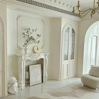 Décorations d'intérieur de maison de conception française bordure de cheminée en marbre blanc sculpté à la main en pierre naturelle
