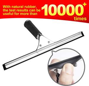 Rubber Squeegee Window Cleaning Bathroom Wiper Double Sided Magnetic <b>Cleaner</b> Sliver Stainless Steel Logo Window Glass Customized - Product Image 3