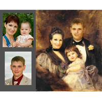 Portrait de famille images peinture à l'huile peinte à la main sur toile décoration d'art mural