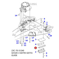 Guide de barre de traction circulaire pour niveleuse 23C-70-51240 pour Komatsu GD755 GH320 Bande anti-usure