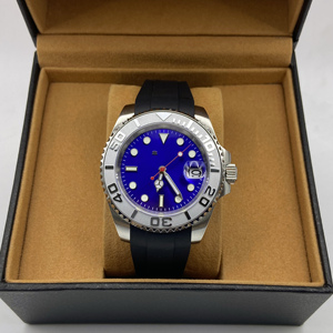 Blue Dial Men's Sports Automatic <b>Mechanical</b> <b>Watch</b> with Sapphire Stainless Steel Waterproof Wristwatch NH35 Movement - Product Image 3
