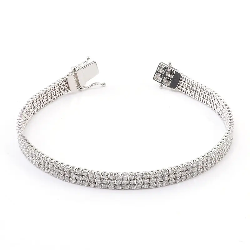 2022 Nieuwe Haute Couture Dubbele Tennis Armband 925 Sterling Zilver Moissanite Diamanten Armband Dames Feest Sieraden