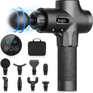 Pistola de masaje económica con pantalla táctil Lcd para gimnasio, pistola de masaje con vibración para atletas, percusión de tejido profundo, pistola de masaje profesional muscular - Product Image 1