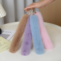 Porte-clés de voiture en fausse fourrure de renard, breloque de sac, pendentif pompon en peluche, fait main, accessoire de sac, accessoire de cosplay anime personnalisé