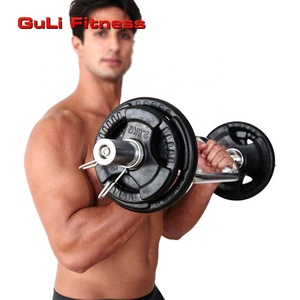Barre de triceps olympique Guli Fitness OB34, musculation, acier solide, shrug, deadlift, hex trap, barre d'haltères de salle de sport avec colliers à ressort - Product Image 5