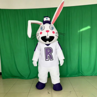 Disfraz de Conejo de Peluche para Adultos, Talla XL, Material de Espuma Impresa, para Navidad, Pascua y Festividades, Incluye Casco