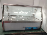Restaurant Buffet 3 casseroles Bain Marie chauffe-aliments électrique avec verre incurvé