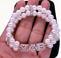 Bracelet à perles à thème de sororité avec logo ZPB Zeta Phi Beta, lettre grecque, accessoire de mode, best-seller en gros