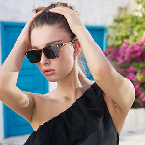 Lunettes de soleil carrées de luxe pour hommes, monture noire, protection UV400, en plastique et métal, pour la conduite, la pêche et les activités de plein air - Product Image 5