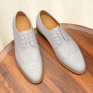 Men's Premium Top-Grain Cowhide Leather Business Shoes Summer Commuter with PU <b>Insole</b> Genuine Leather - Product Image 3