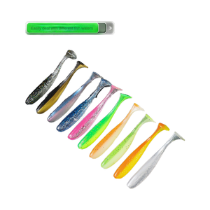 Esca da pesca morbida di alta qualità a due colori a coda di T Luya <span class=keywords><strong>Bass</strong></span> esca morbida più gancio di piombo 50 pezzi 100 Set alta esca all'ingrosso della fabbrica - Product Image 3