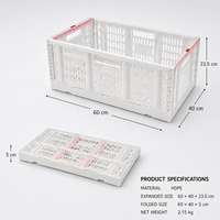 Caisses en plastique empilables, pliables, pour déménagement, paniers à fruits, légumes, fruits de mer, caisses ventilées pliables