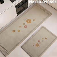 Tapis anti-fatigue en mousse PVC rembourré, antidérapant, confortable, 6 motifs floraux, imperméable, facile à nettoyer