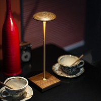 Nouvelle Lampe de Table Décorative en Bois Massif à LED, Rechargeable et Sans Fil, avec Sculpture sur Bois