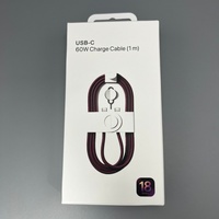 Kabel Pengisi Daya USB-C 60W 1M Kepang Grosir untuk Iphone 18 17 15 Pro Max Tipe-C ke USB C Kabel Data Dengan Kotak Retail Kualitas Bagus