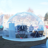 Dôme modulaire préfabriqué en PVC/PC transparent au design personnalisé, style japonais, grande taille 12m, 10m, 8m