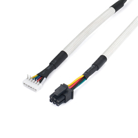 Kabel Adaptor 5 Pin JST ke 6 Pin PCIe 2x3 Y-Split Fiberglass Braid SALIPT untuk Pengontrol Rig Penambangan GPU OEM