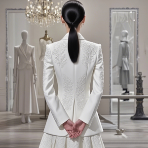 2026 Women's Blazer <strong>Set</strong> - Notch V-neck Embroidery <strong>Coats</strong> with Luxury Detailing Autumn <strong>Winter</strong> White Black Office Wear Collection - Product Image 3