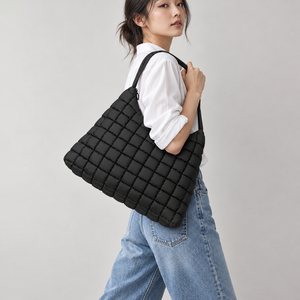 Bolso Tote Acolchado Tipo Hobo para Mujer, Ligero, Resistente al Agua, con Cierre, para Uso Diario - Product Image 6